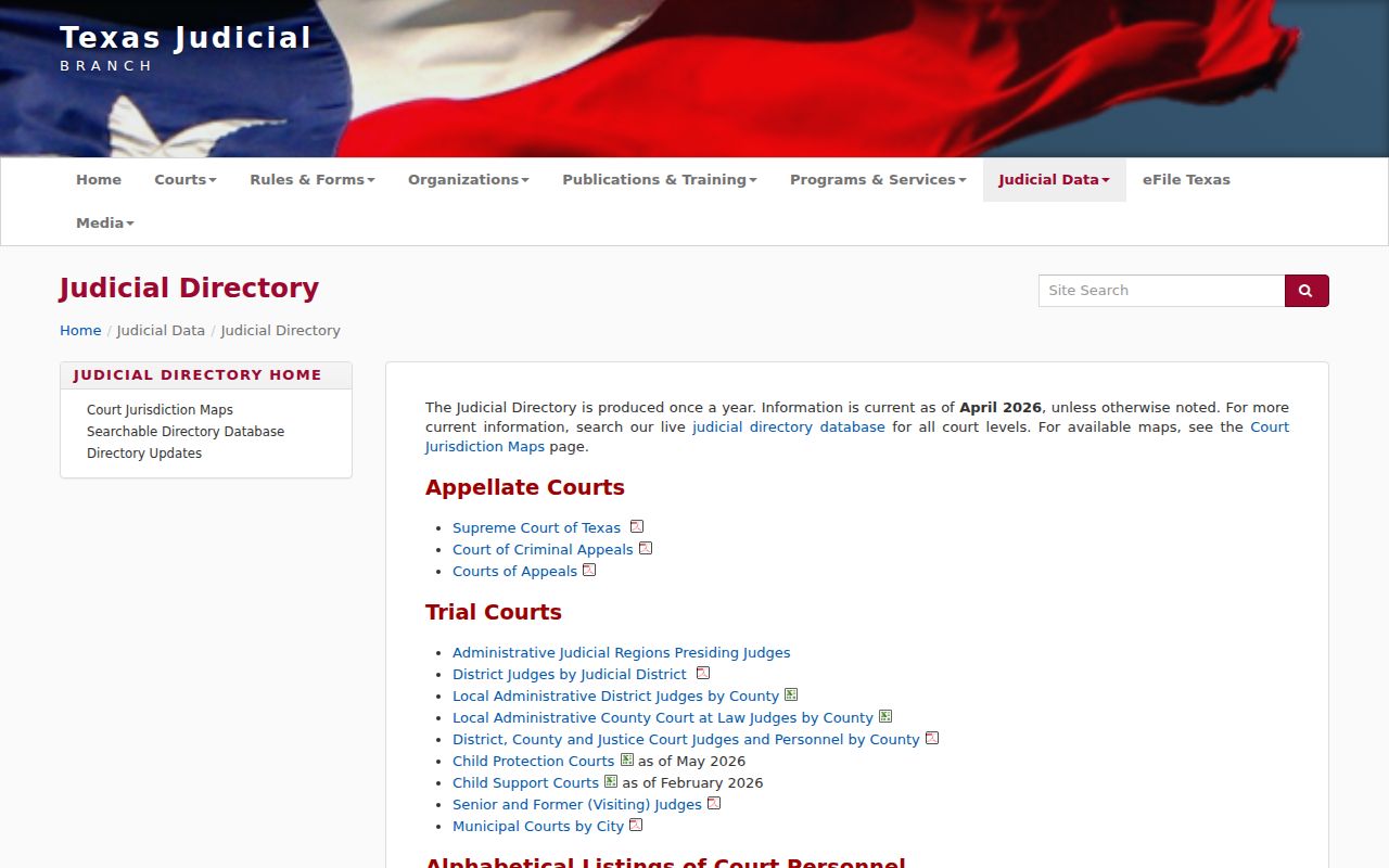 Franklin County municipal warrant reference showing the Texas Judicial Branch court directory