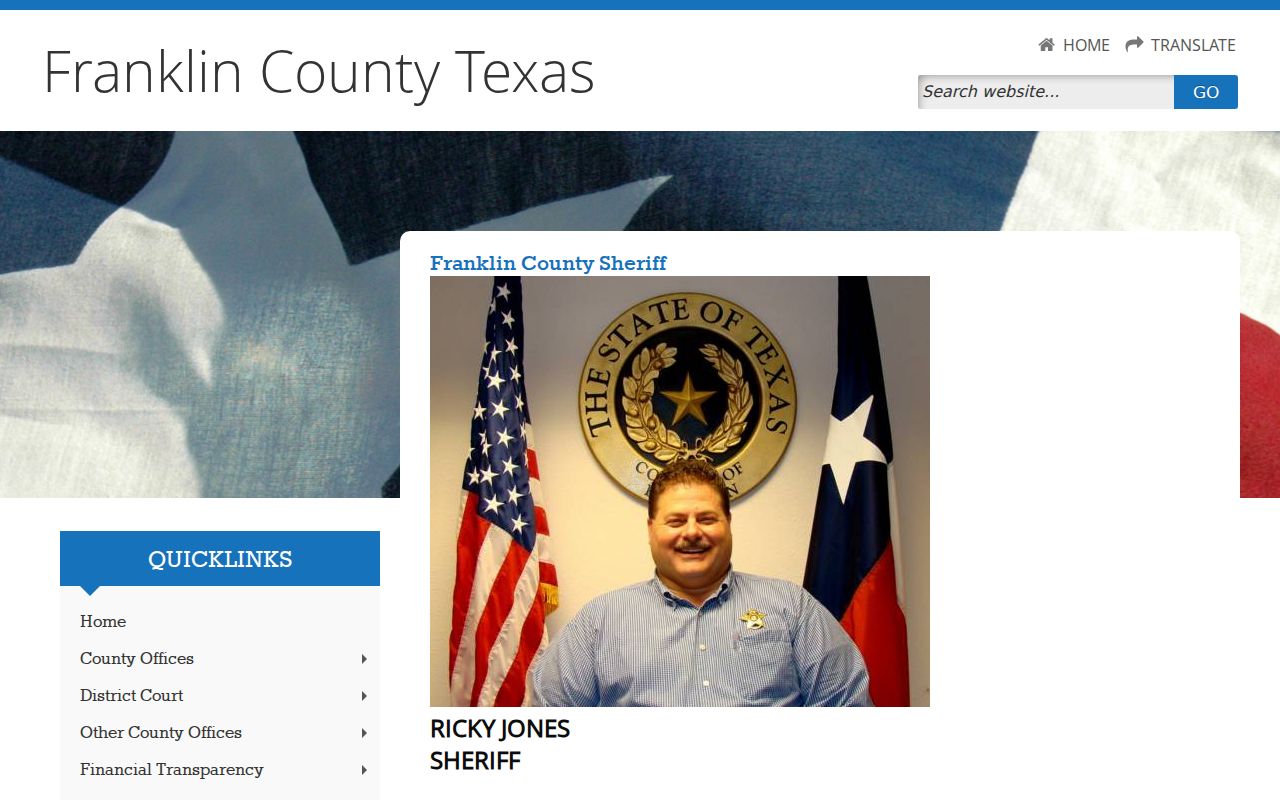 Franklin County warrant records reference showing the Sheriff's Office public contact page